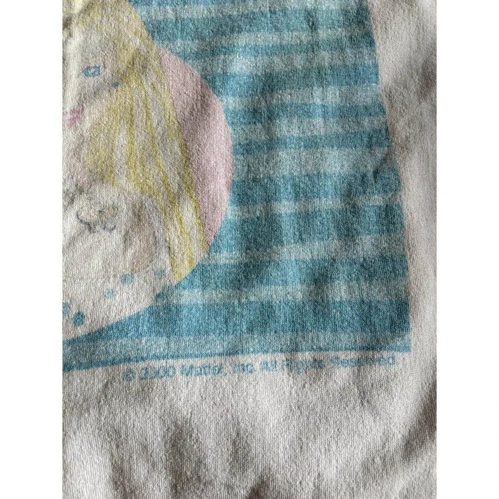 Vintage 2000 Barbie Beach Towel Purple Swimsuit Mattel Franco 52